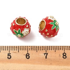 Brass Enamel European Beads&nbsp;KK-R229-01G
