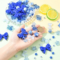 100Pcs 10 Styles Plating Transparent & Opaque Acrylic Beads&nbsp;MACR-YW0004-51
