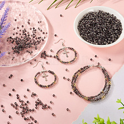 100G Transparent Inside Colours Glass Seed Beads&nbsp;SEED-TA0001-43