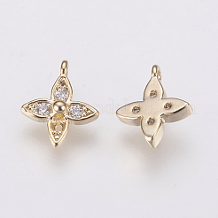 Brass Micro Pave Cubic Zirconia Charms&nbsp;ZIRC-F081-13G