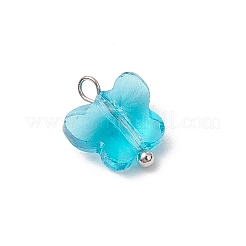 7Pcs Glass Butterfly Charms&nbsp;PALLOY-JF03227-04
