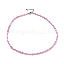 8 Pcs 8 Colors Ceylon Glass Seed Beaded Necklaces Set&nbsp;NJEW-JN03801