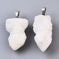 Rough Raw Electroplate Natural Druzy Agate Pendants&nbsp;G-S359-274E