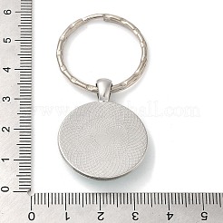 Half Round/Dome Alloy & Glass Pendant Keychain&nbsp;KEYC-D020-02P-04