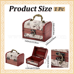 CutHollow 1Pc Vintage Wooden Jewelry Box&nbsp;AJEW-CL0001-12C