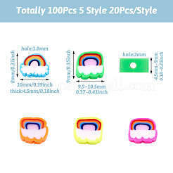 100Pcs 5 Style Handmade Polymer Clay Beads&nbsp;FIND-FW0001-33