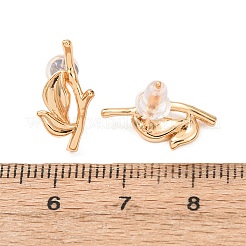 Brass Stud Earrings&nbsp;EJEW-D363-01G-02