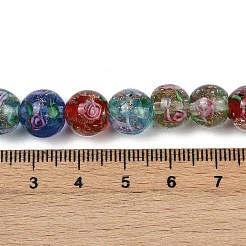 Handmade Glod Sand Lampwork Beads Strands&nbsp;LAMP-B028-03H-10mm