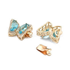 Brass Micro Pave Cubic Zirconia Box Clasps&nbsp;KK-B125-20G