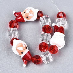 Christmas Theme Handmade Lampwork Beads Strands&nbsp;LAMP-N028-18A