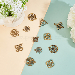 48Pcs 8 Style Tibetan Style Alloy Pendants&nbsp;TIBE-PH0001-19AB