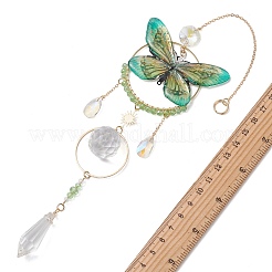 3Pcs 3 Colors Stainless Steel Resin Butterfly Suncatcher&nbsp;HJEW-TA00451