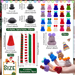 Christmas Theme Plastic Doll Hat & Cloth Scarf Sets&nbsp;DIY-NB0012-65