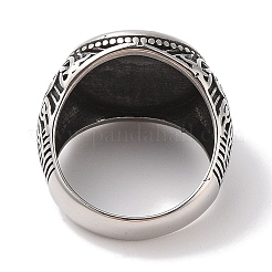 304 Stainless Steel Round with Tree of Life Signet Rings for Men&nbsp;RJEW-U005-20A-02