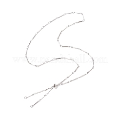 2Pcs 2 Colors 304 Stainless Steel Flat Bar Link Chain Necklace Making&nbsp;AJEW-JB01348