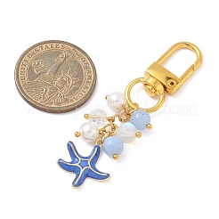 Brass Enamel Starfish Pendant Decorations&nbsp;HJEW-JM04084
