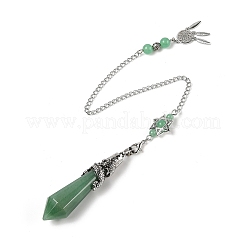 Natural Green Aventurine Cone Dowsing Pendulum Big Pointed Pendants&nbsp;AJEW-Z041-01E-AS
