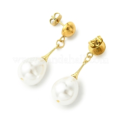 Shell Pearl Beads Dangle Stud Earrings&nbsp;EJEW-JE07034