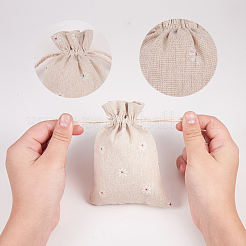 Polycotton(Polyester Cotton) Packing Pouches Drawstring Bags&nbsp;ABAG-T004-10x14-01
