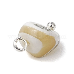 Natural Trochus Shell Nuggets Charms with Brass Loops&nbsp;PALLOY-JF03586-02