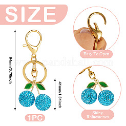 Handmade Polymer Clay Rhinestone Cherry Keychains&nbsp;KEYC-TAC00070