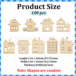 100Pcs Unfinished Wooden Cutcouts&nbsp;DIY-GF0013-50