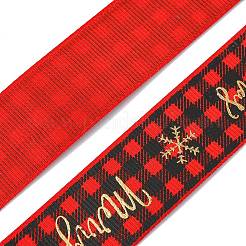 1 Roll Christmas Printed Polyester Grosgrain Ribbons&nbsp;OCOR-YW0001-05D