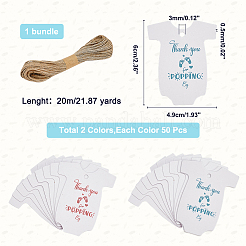 100Pcs 2 Colors Baby Footprint Crawler shape Paper Gift Tags&nbsp;DIY-AR0002-87