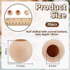 Wood Beads&nbsp;WOOD-WH0026-47A
