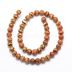 Tibetan Style Wave Pattern dZi Beads&nbsp;G-K166-02-8mm-L1-08