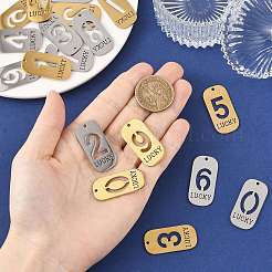 10Pcs 10 Styles 304 Stainless Steel Pendants&nbsp;STAS-FS0002-17G
