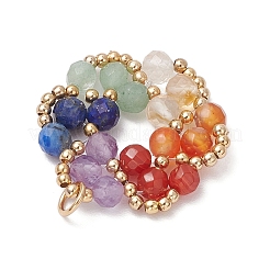 Natural Green Aventurine & Agate & Carnelian & Amethyst & Lapis Lazuli & Citrine Wire Wrapped Pendants&nbsp;PALLOY-TA00241-02