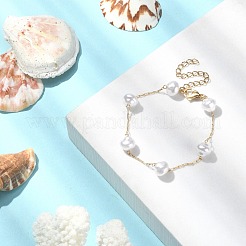 ABS Plastic Imitation Pearl Beaded Chain Bracelet&nbsp;BJEW-JB09421