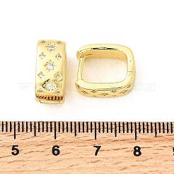 Brass Micro Pave Cubic Zirconia Rectangle Dangle Earrings&nbsp;EJEW-L305-08G-02