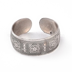 Bohemia Tibetan Style Alloy Thick Open Cuff Bangle for Women&nbsp;BJEW-E002-01AS-02