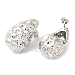 Brass Hammered Teardrop Stud Earrings for Women&nbsp;EJEW-M222-05P