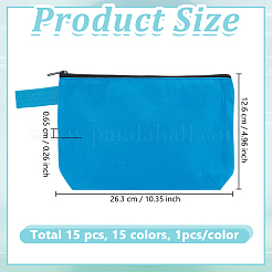 15Pcs 15 Colors Canvas Pen Cases&nbsp;AJEW-WA0002-10