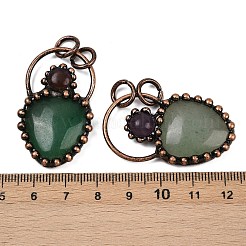 Natural Green Aventurine & Natural Amethyst Pendants&nbsp;G-Z101-06R-04