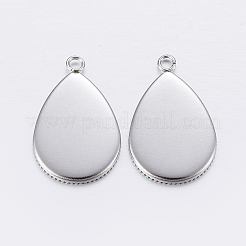 Tarnish Resistant 304 Stainless Steel Pendant Cabochon Settings&nbsp;X-STAS-P198-14B