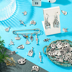 60Pcs 10 Styles Tibetan Style Alloy Pendants&nbsp;TIBE-TA0001-37