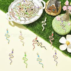 30Pcs 6 Colors Alloy Rhinestone Pendants&nbsp;RB-CJ0001-10