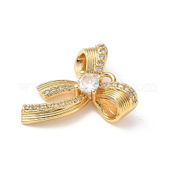 Brass Micro Pave Clear Cubic Zirconia Pendants&nbsp;KK-D504-23A-G