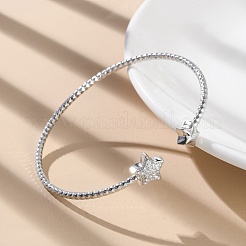 Clear Cubic Zirconia Open Cuff Bangle&nbsp;BJEW-G737-01P-04