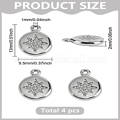 4Pcs Brass Charms&nbsp;ZIRC-LP0001-43P