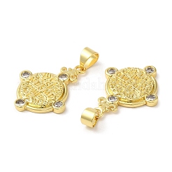 Brass Micro Pave Cubic Zirconia Pendants&nbsp;KK-M246-42G