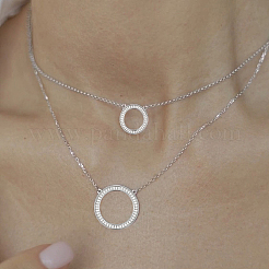 S925 Silver Zircon Geometric Earrings and Necklace Jewelry Set for Women&nbsp;IQ8256-1
