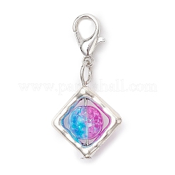 Transparent Crackle Acrylic & Alloy Pendant Decorations&nbsp;HJEW-JM03889