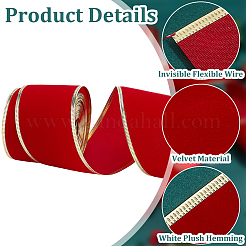 10 Yards Polyester Gold Edged Wired Ribbon&nbsp;OCOR-WH0090-031