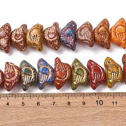 Painted Glass Beads Strands&nbsp;GLAA-B037-11