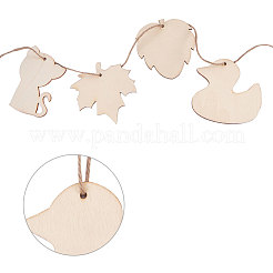 Wood Pendants and Jute Twine&nbsp;DIY-PH0018-13